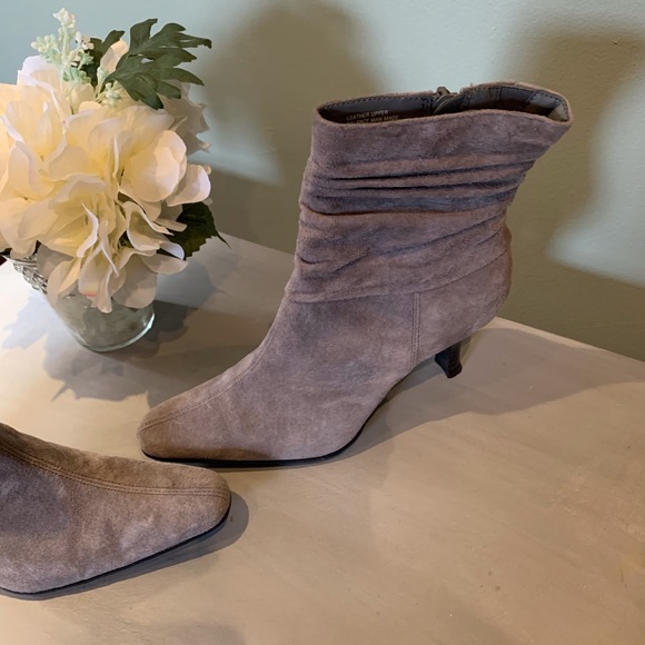 Gray Suede Ankle Boots - Picture 3 of 8
